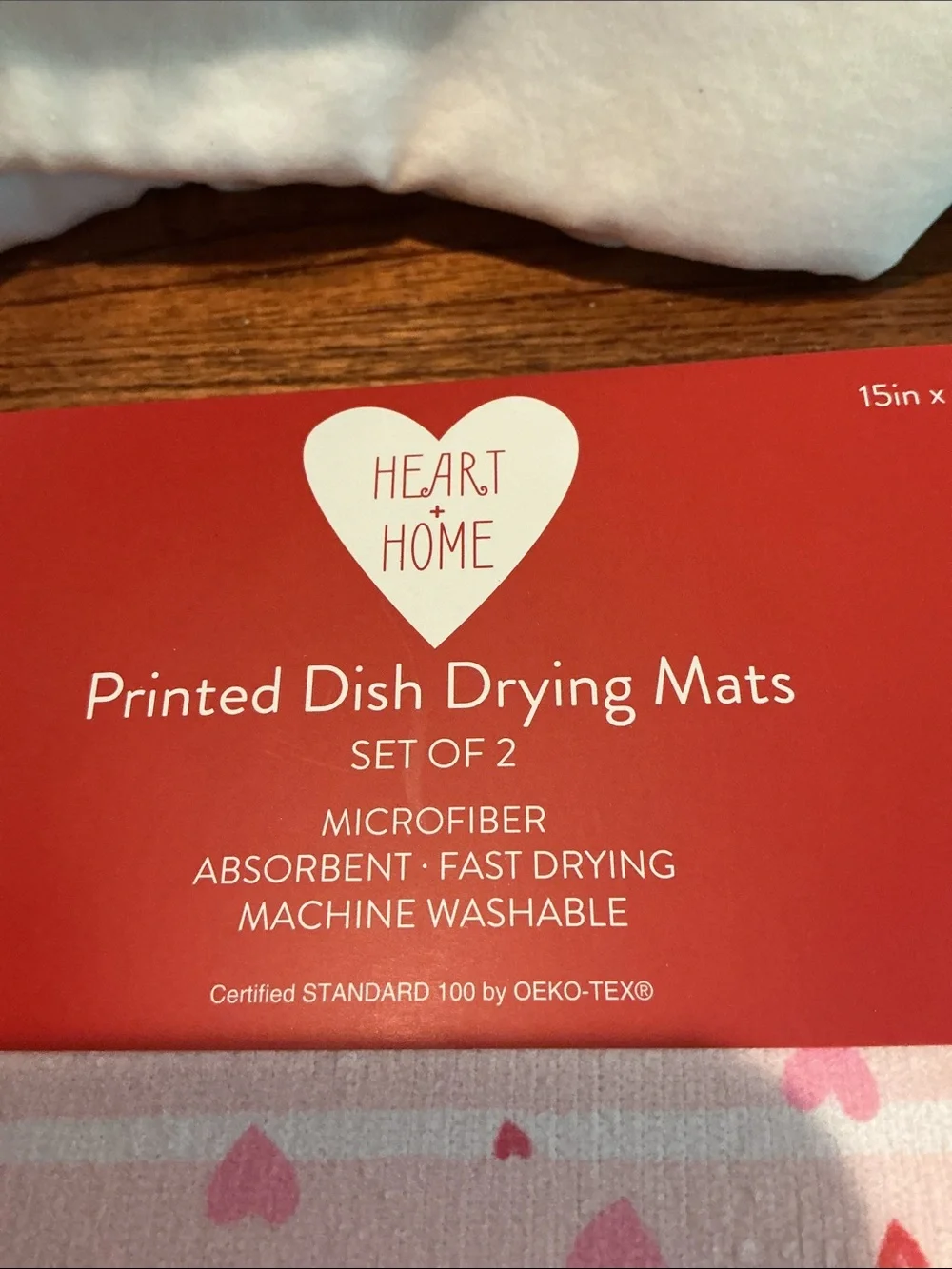 Pink Hearts Dish Drying Mats - Set of 2